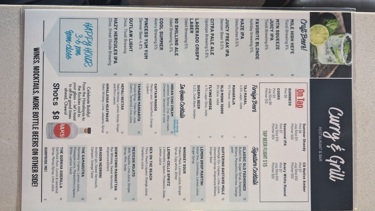 Menu Curry & Grill - Restaurant & Sports Bar-1