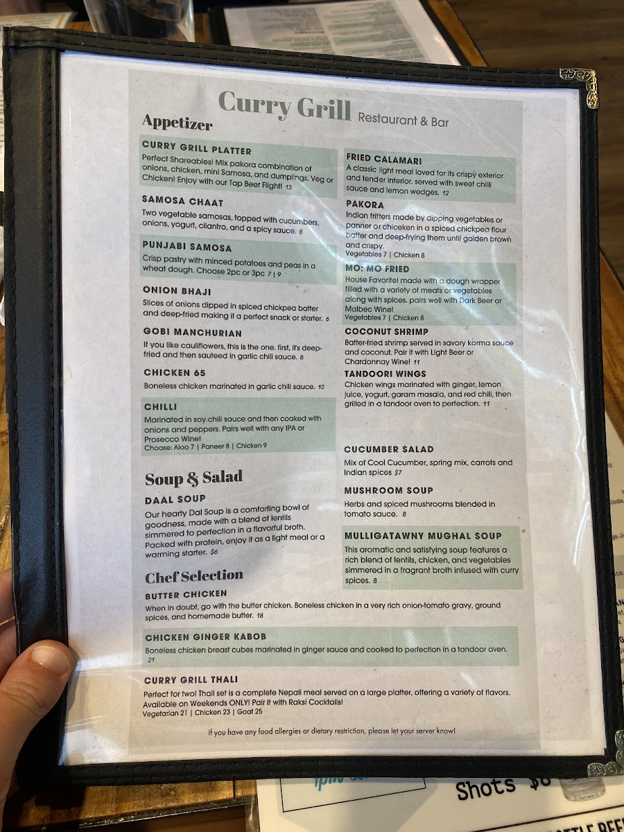 Menu Curry & Grill - Restaurant & Sports Bar-8